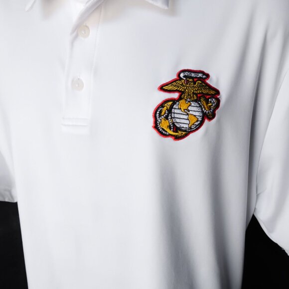 USMC Under Armour White Polo (XL) OMG!! 🇺🇸 - Picture 5 of 7